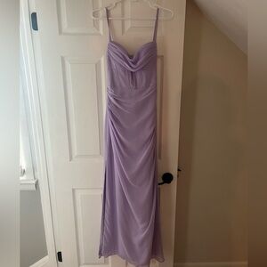Lavender corset style bridesmaid dress